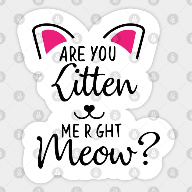 Are You Kitten Sticker by wolulas